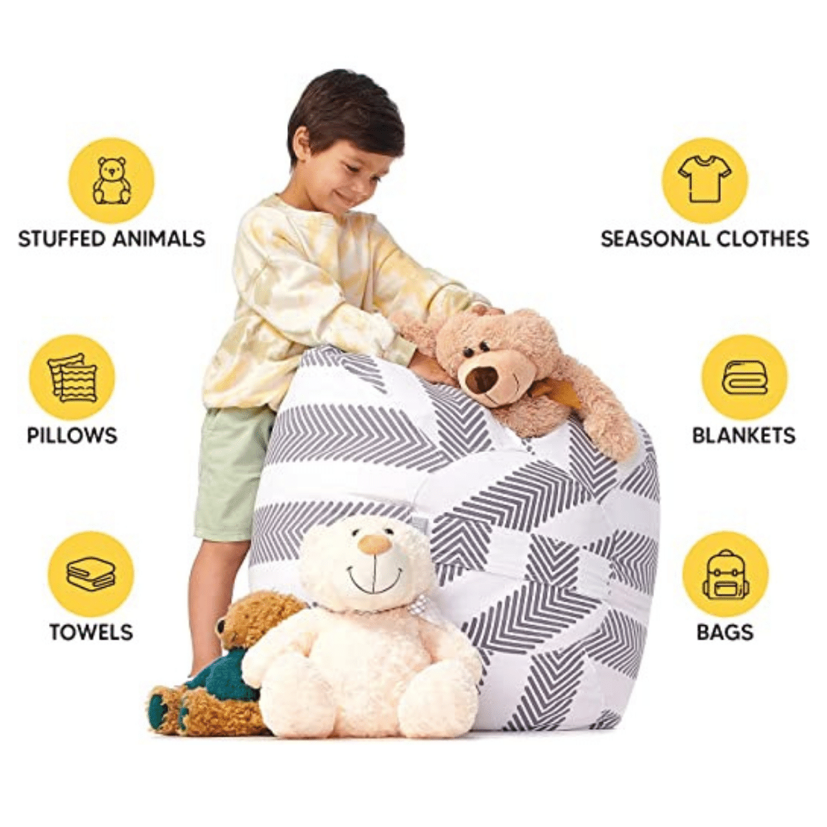 Little Manta Kids Storage Bean Bag