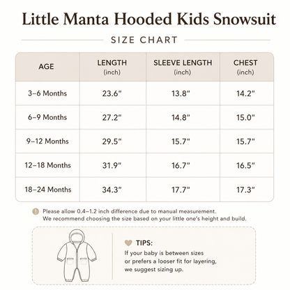 Little Manta Hooded Baby Snowsuit